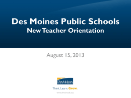 Teaching and Learning - Des Moines Public Schools