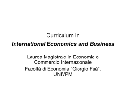 Curriculum in International Economics and Business