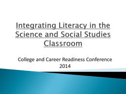 Planning/Resources for Science and Social Studies Texts