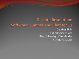 Dispute Resolution: Softwood Lumber and Chapter 11