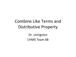 Combining Like Terms Distributive Property