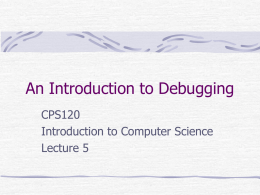 An Introduction to Debugging - Washtenaw Community College
