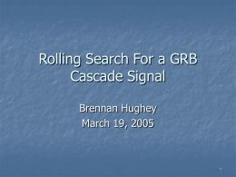 Rolling Search For a GRB Cascade Signal