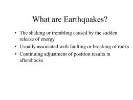 What are Earthquakes - University of Canterbury