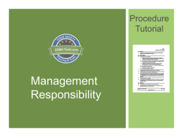 Management Responsibility - SQF, ISO 22000, FSSC 22000
