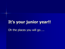 It’s your junior year!!