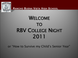 Senior Parent College Night - Vista Unified School District