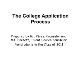 The College Appication Process