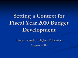 Setting a Context for FY 2007 Budget Development