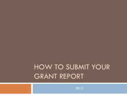 How to submit your grant report