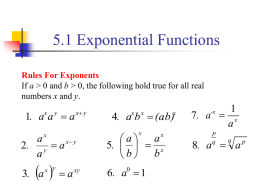 PowerPoint Presentation - 5.1 Integer Exponents and