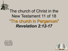 The church of Christ in the New Testament 11 of 18 “The