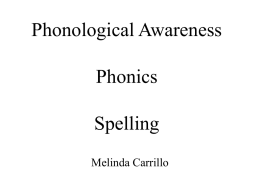 Phonological Awareness Phonics Spelling