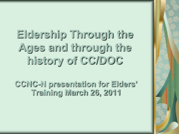Eldership Through the Ages and through the history of FCC/DOC