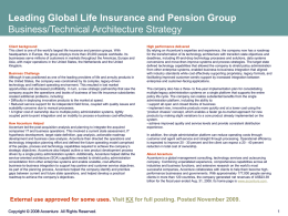 Leading Global Life Insurance and Pension Group: Business