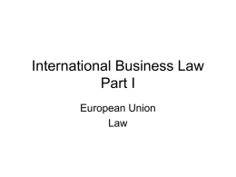 International Business Law Part I