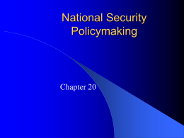 Foreign and Defense Policymaking