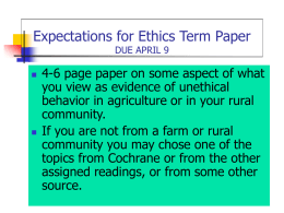 Expectations for Ethics Term Papers, Spring 2003