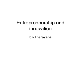 Entrepreneurship and innovation