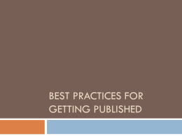 Best practices for getting published