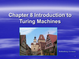 Chapter 8 Introduction to Turing Machines