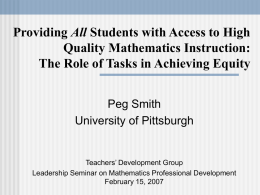 Engaging Teachers and Students in Sustained Mathematics