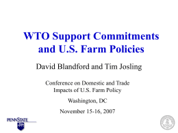 WTO Commitments on Domestic Support – EU and US Impacts