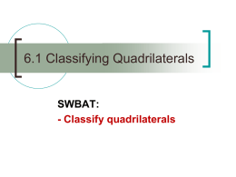 6.1 Classifying Quadrilaterals