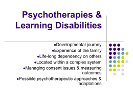 Learning Disabilities & Psychotherapies