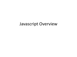 Javascript Overview