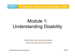 Module 1: understanding disability