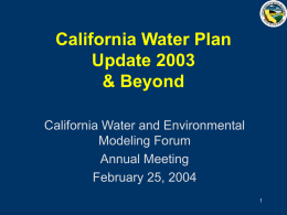 California Water Plan Update 2003 and Beyond