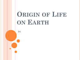 Origins of Life D - Ms. Petrauskas' Class