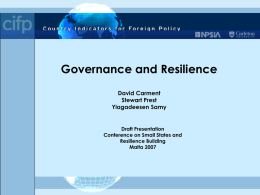 CC-CIFP Governance project overview
