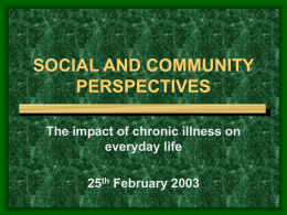 SOCIAL AND COMMUNITY PERSPECTIVES