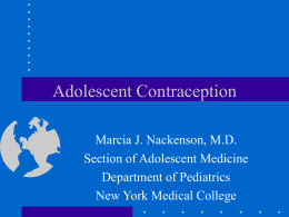 Adolescent Contraception - New York Medical College