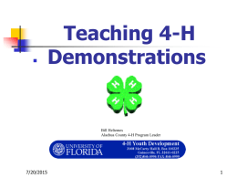 Teaching 4-H Demonstrations