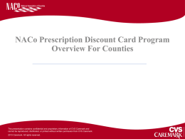 NACo Prescription Discount Card Program County Presentation
