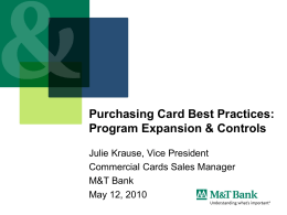 Purchasing Cards – Where is Your Organization?