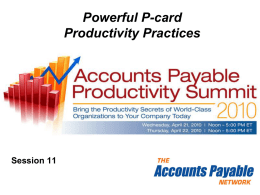 Powerful P-card Productivity Practices