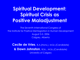 Spiritual Development: Spiritual Crisis as Positive