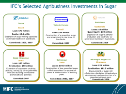 IFC’s Selected Investments in Sugar Sector