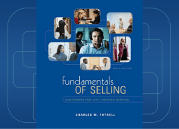 Fundamentals of Selling - University of Minnesota