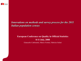 Innovations on methods and survey process for the 2011