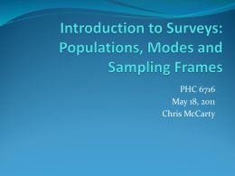 Populations, Modes and Sampling Frames