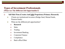Types of Investment Professionals (What Are The Different