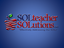 SOLteacherSOLutions - Virginia State Reading Association