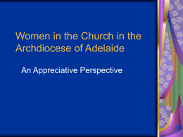 Women in the Church in the Archdiocese of Adelaide