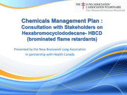 Chemicals Management Plan Consultation with Stakeholders