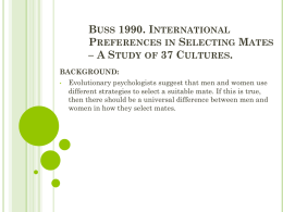Buss 1990. International Preferences in Selecting Mates